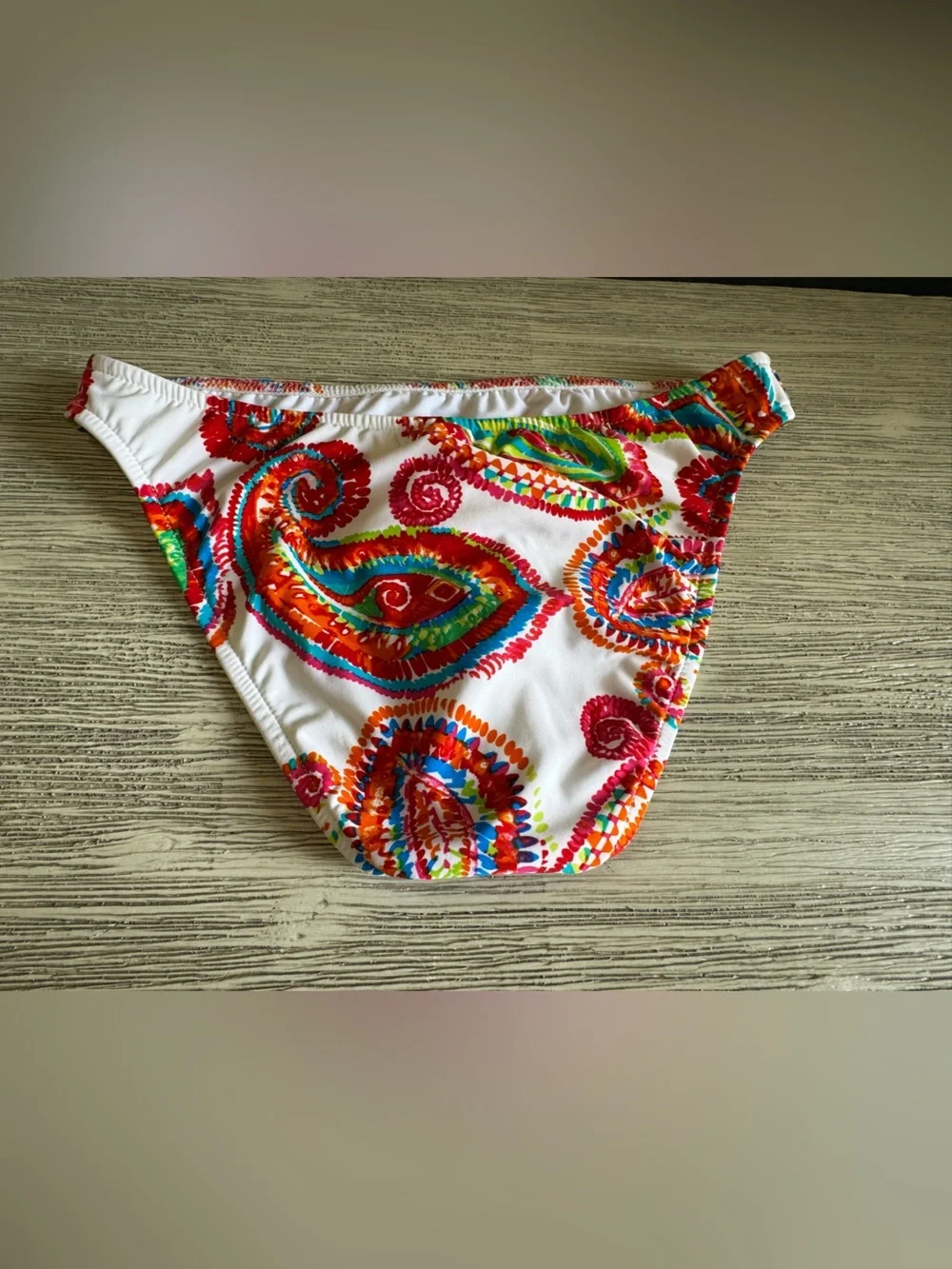 VENUS White Bikini with Multicolor Swirl Print